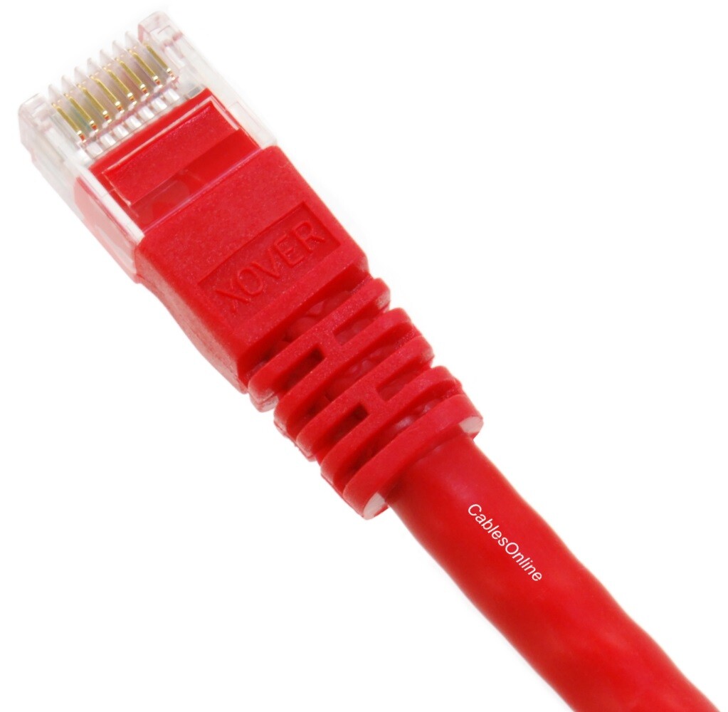 Cat6 Gigabit CrossOver 550Mhz 4-Pairs Bare Copper Red Patch Cable (Multi-Length)