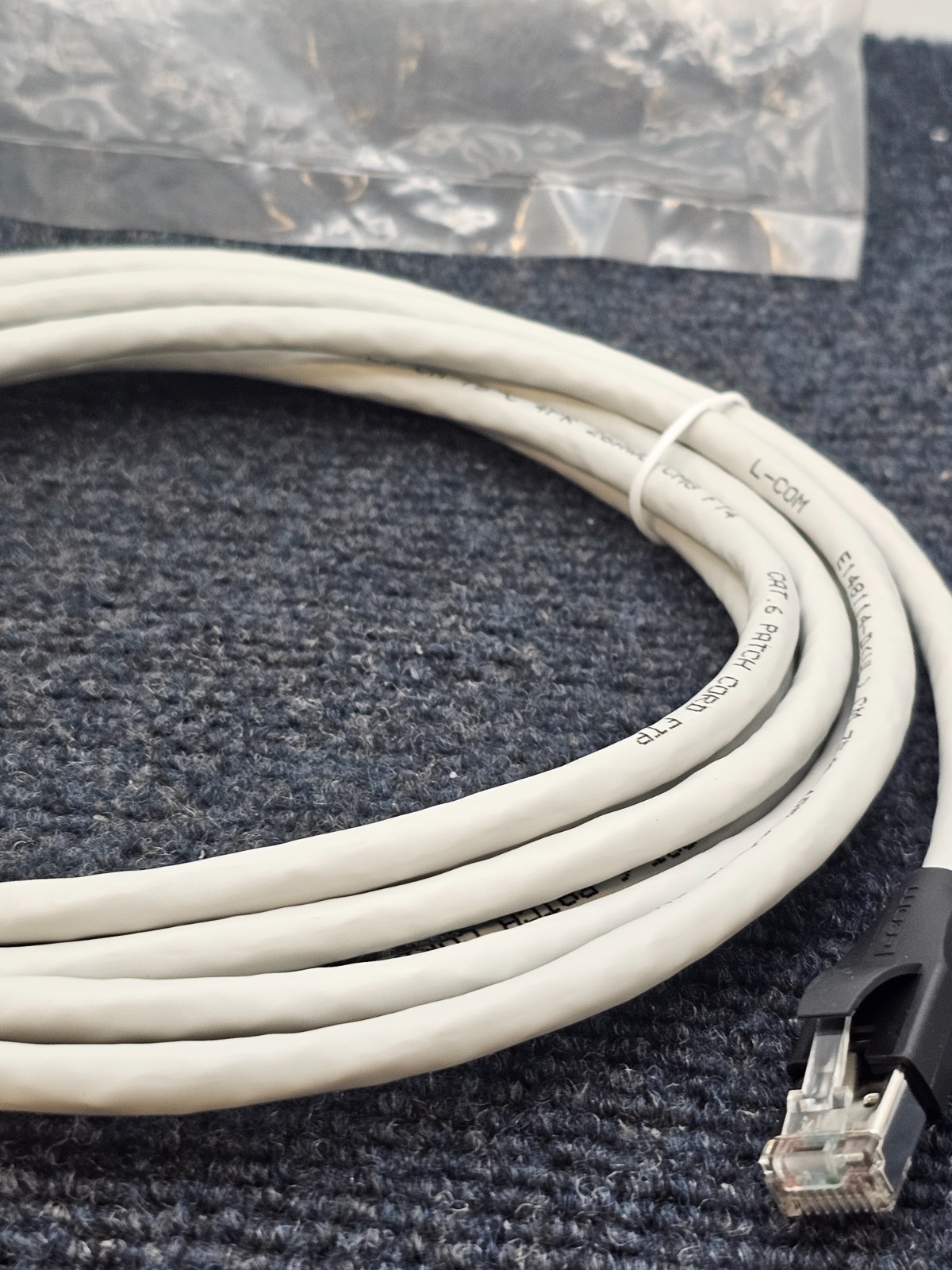 L-COM TRD695SCR-10 10FT Shielded Cat 6 Cable, RJ45 / RJ45 PVC Jacket Gray