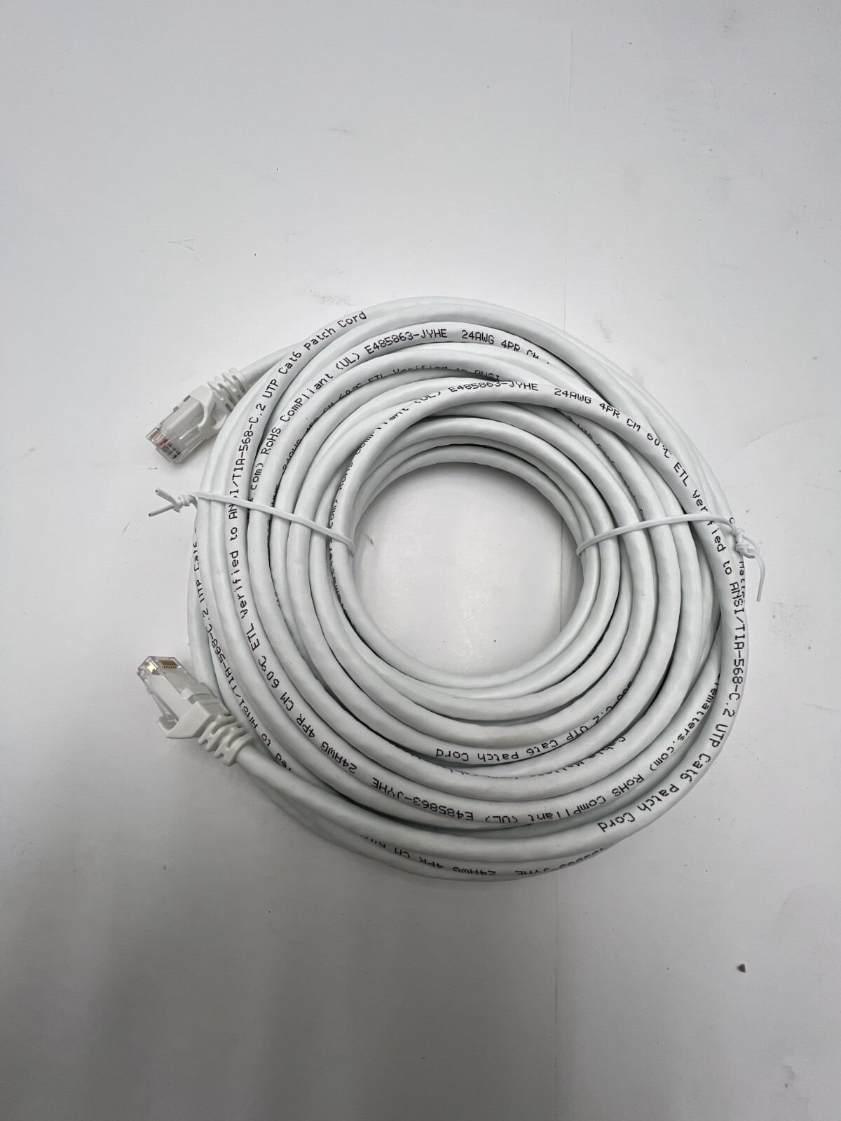 Cable Matters 160001-WHT-50 Cat 6 UTP 24 AWG Ethernet Patch Cable in White 50ft