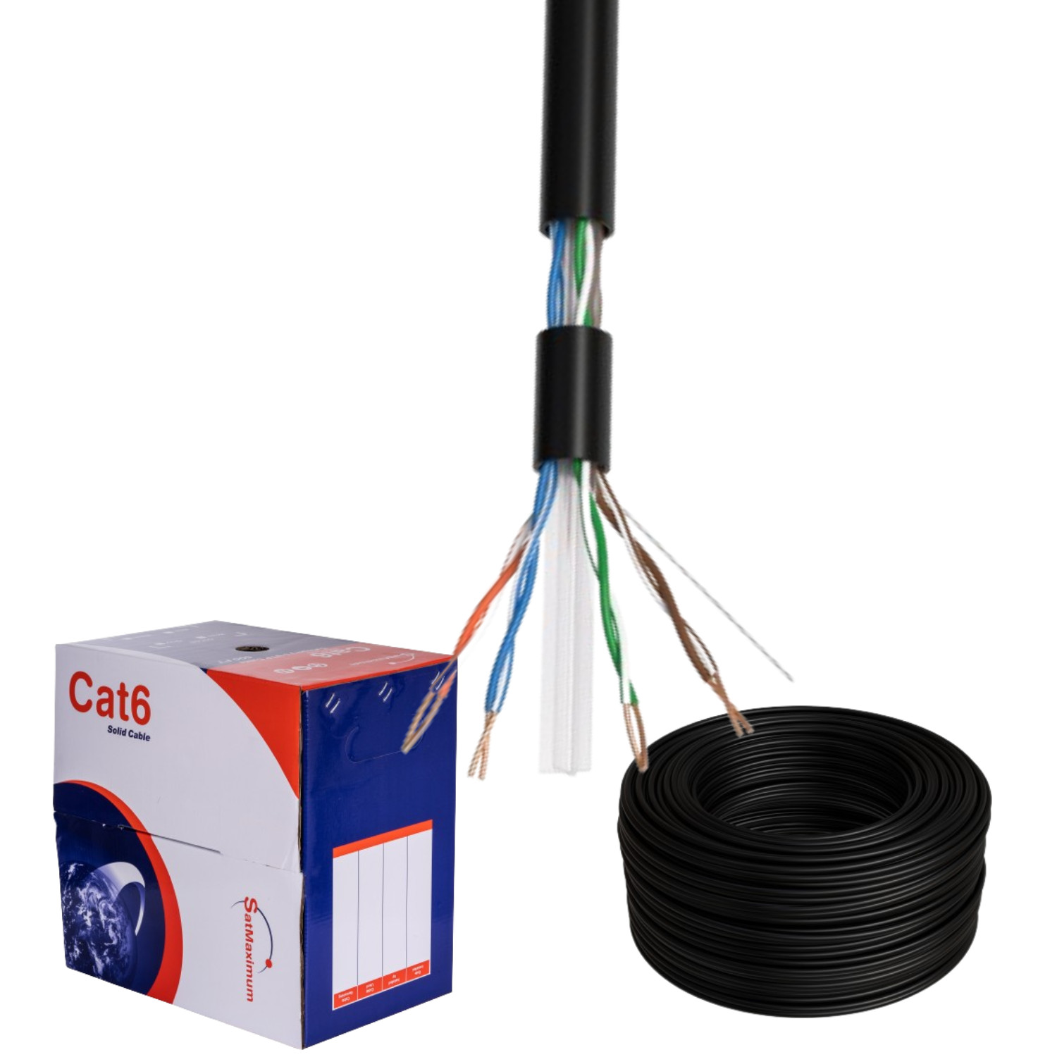 CAT6 1000FT UTP SOLID 23 AWG NETWORK ETHERNET CABLE BULK WIRE 550MHz LAN BLACK