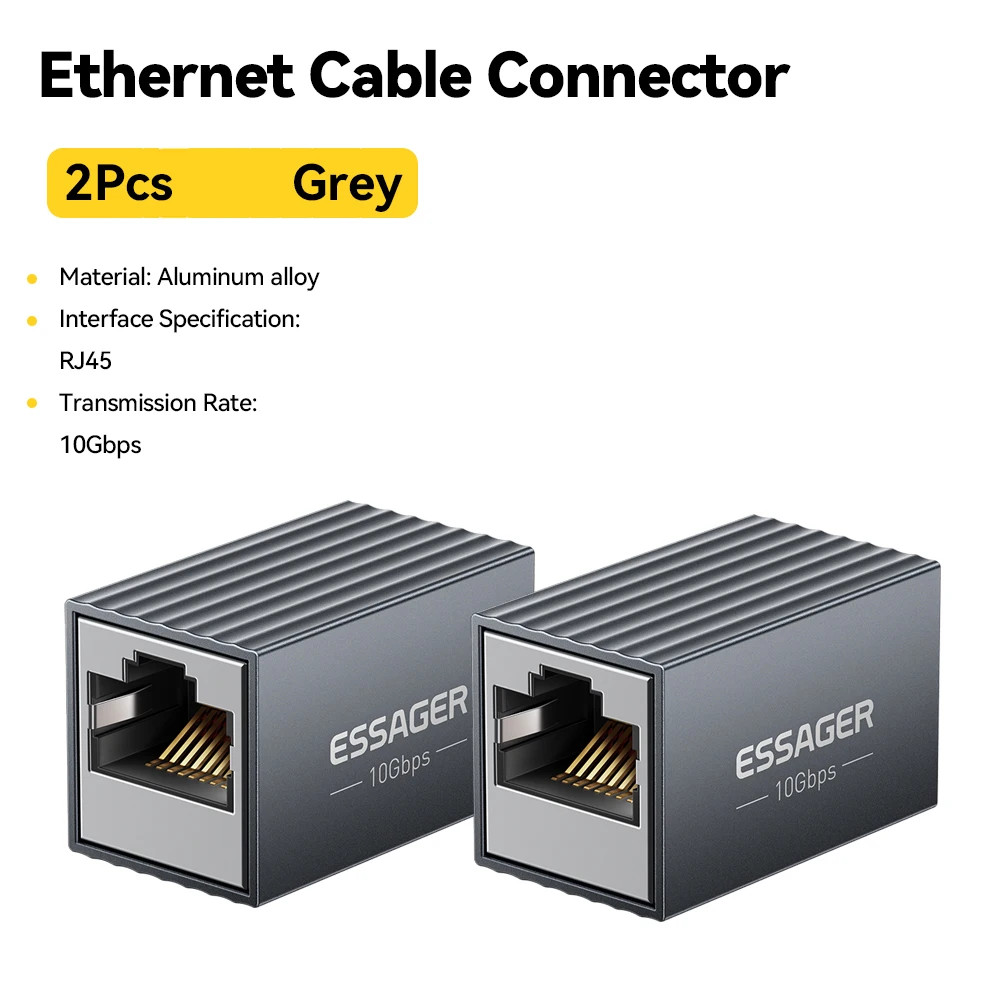 Essager RJ45 Connector Port 10Gbps Network Extender Extension For Ethernet Cable