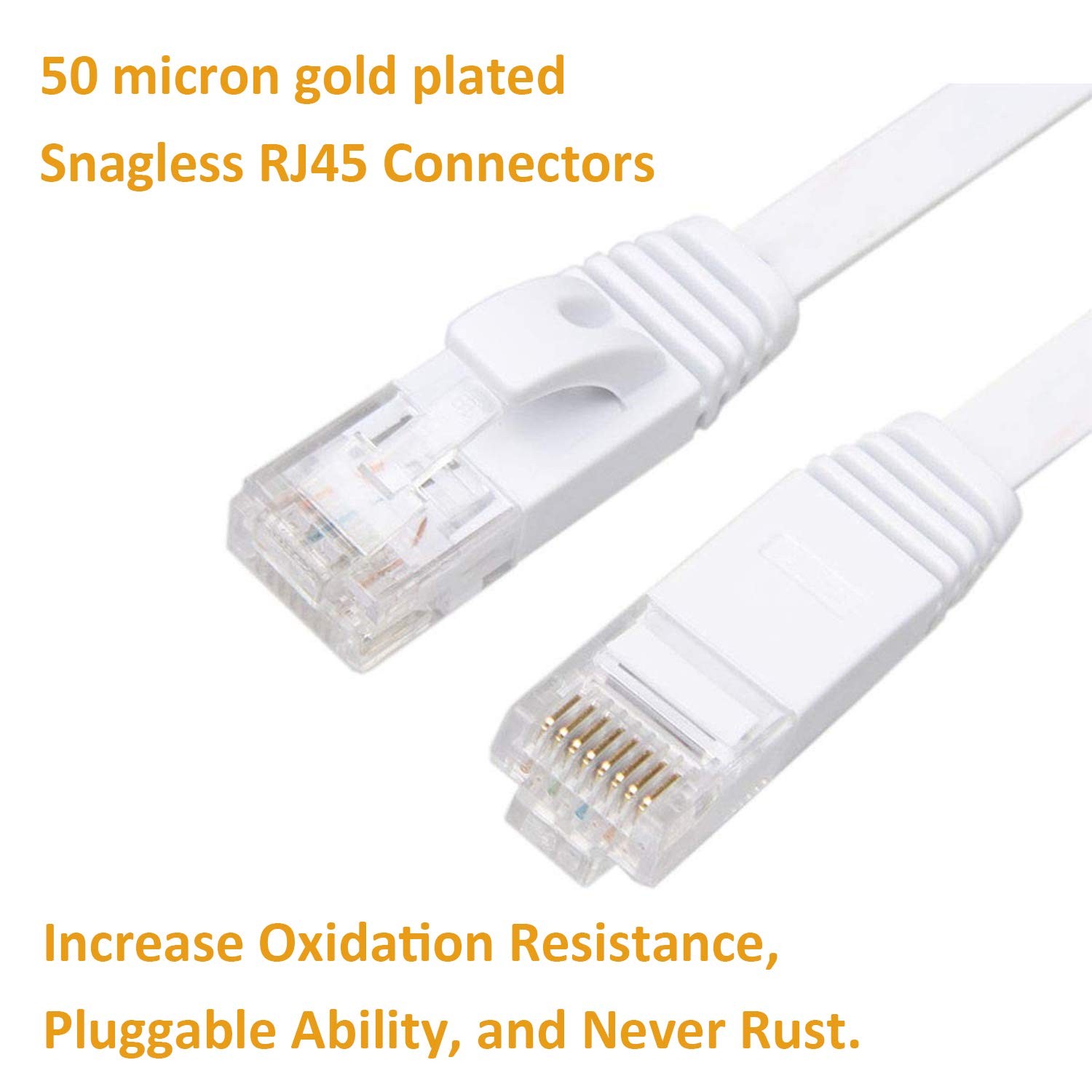 Ethernet Cable 100 ft Cat 6 Flat Cable Slim Long Cat6 High Speed Computer Net