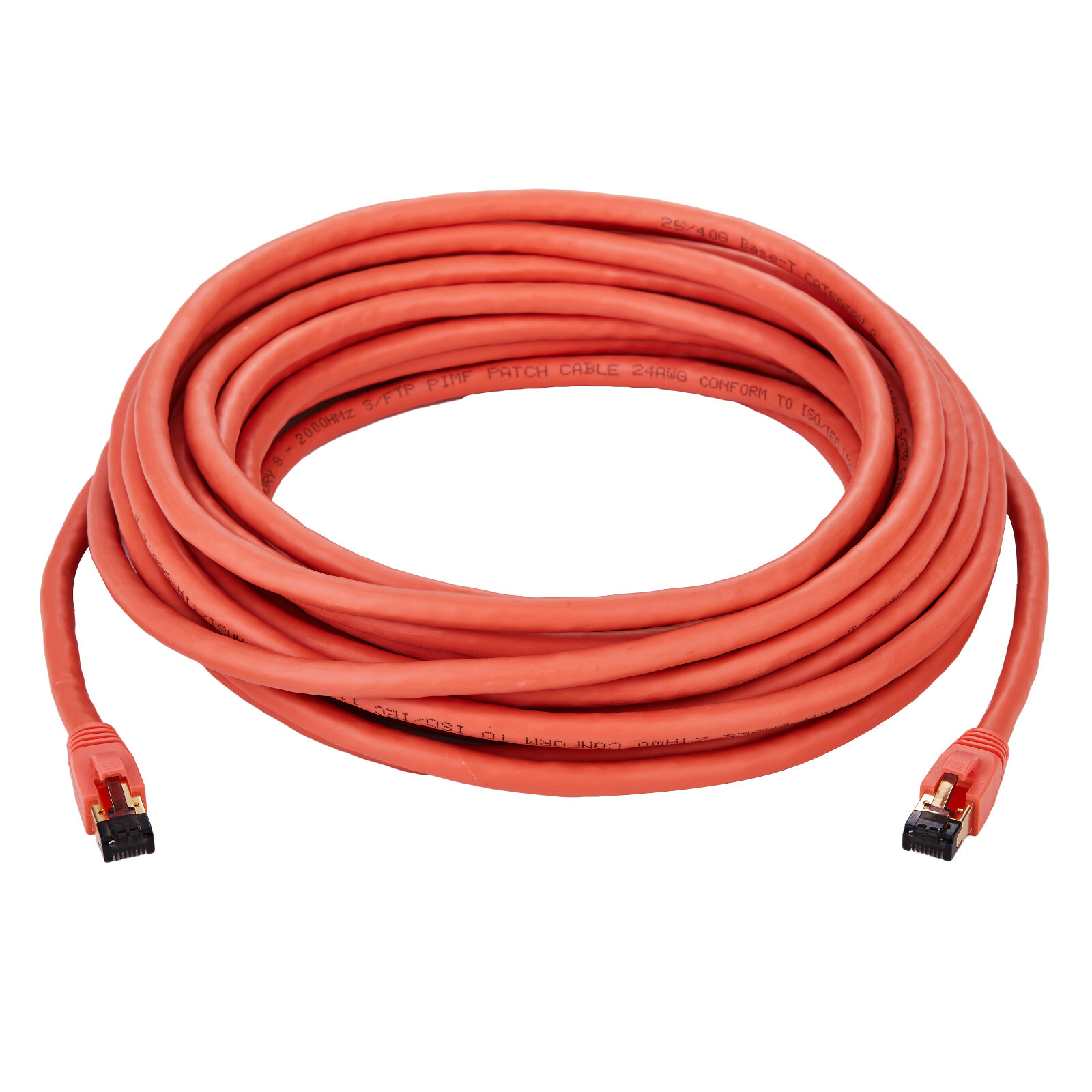 CAT8 Orange STFP Ethernet Cable 40Gbps 2GHz Copper LAN Wire 0.5FT-75FT Multi LOT