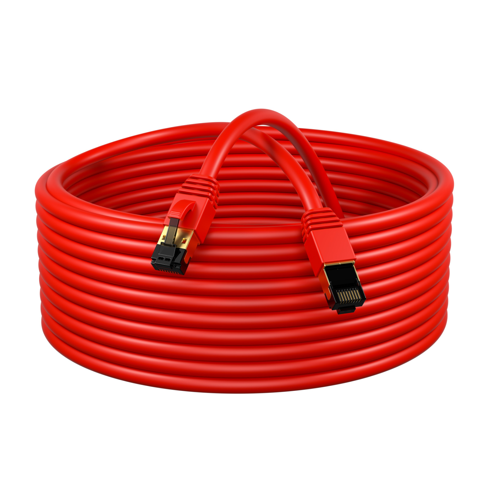 3-Pack CAT8 Ethernet Patch Cable Copper 26AWG SFTP RJ-45 0.5-75FT Red Lot