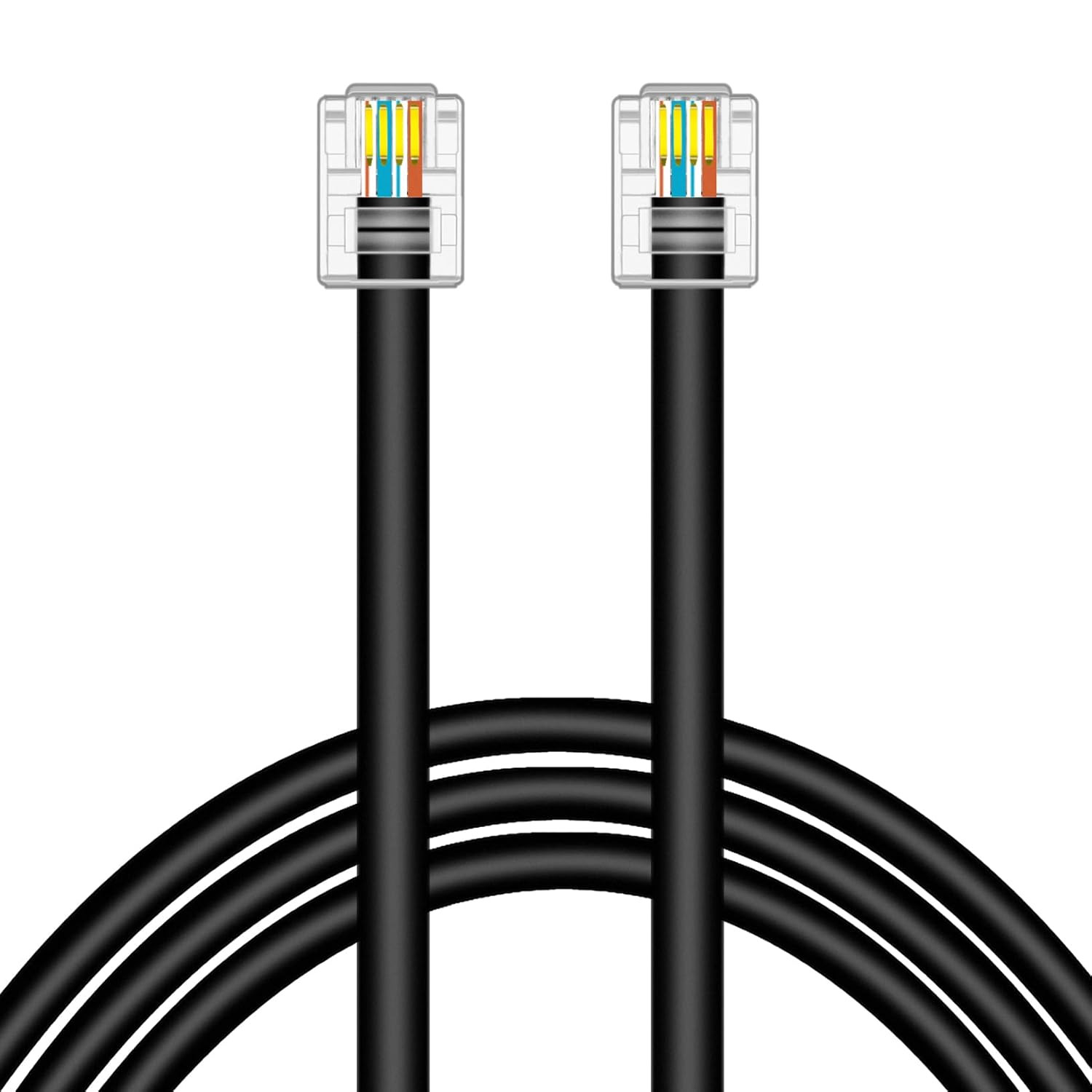 6FT DSL Modem Data Cable High-Speed Twisted Pair UTP RJ11 Male to Male Cord