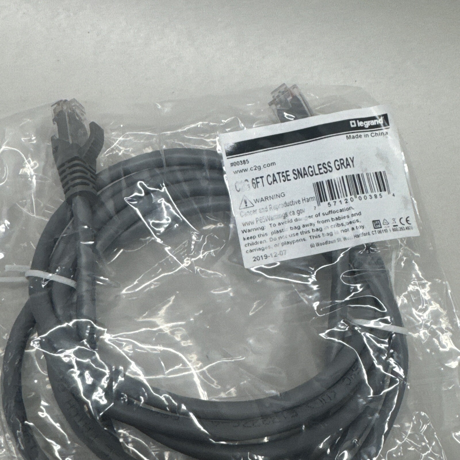 3x 6FT CAT5E SNAGLESS UNSHIELDED (UTP) NETWORK ETHERNET CABLE LEGRAND C2G 00385