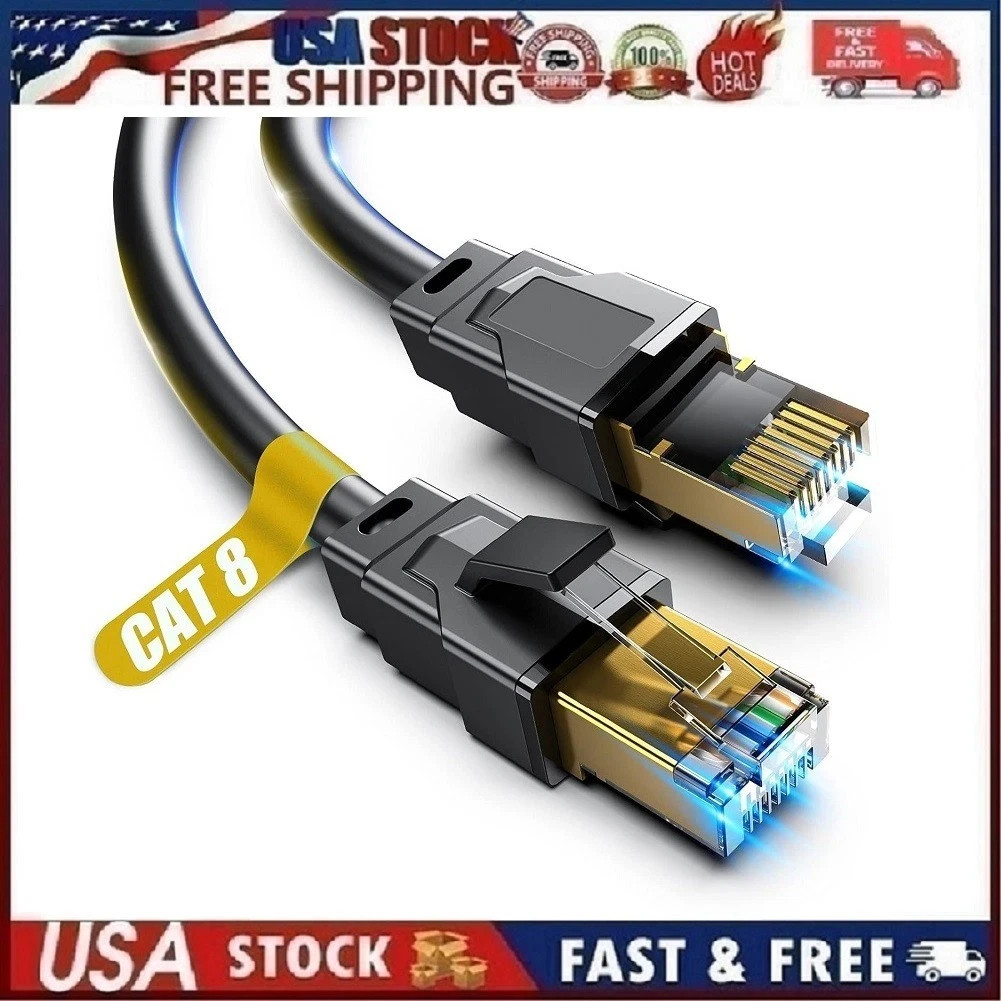 Vabogu Cat8 S/FTP Indoor/Outdoor Ethernet Cable 3ft Length