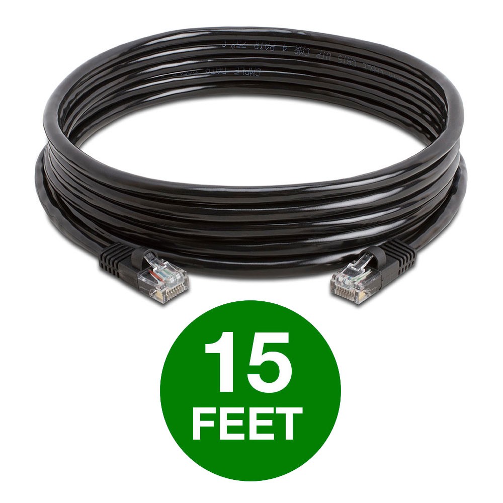 20 PCS Cat5e Ethernet Patch Cable 1.5ft-15ft High-Speed Internet LAN Cord Black