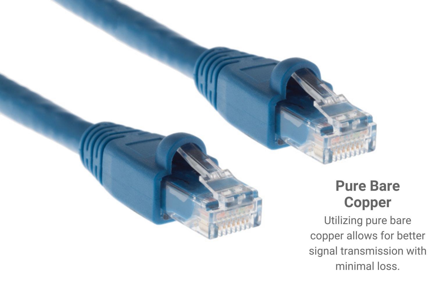 CAT6A Ethernet Patch Cable, Snagless, 25′, Blue – Lifetime Warranty
