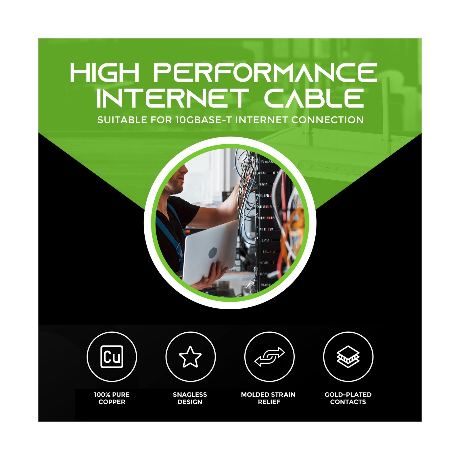 GearIT Cat 6 Ethernet Cable 1 ft (24-Pack) – Cat6 Patch Cable, Cat 6 Patch Ca…