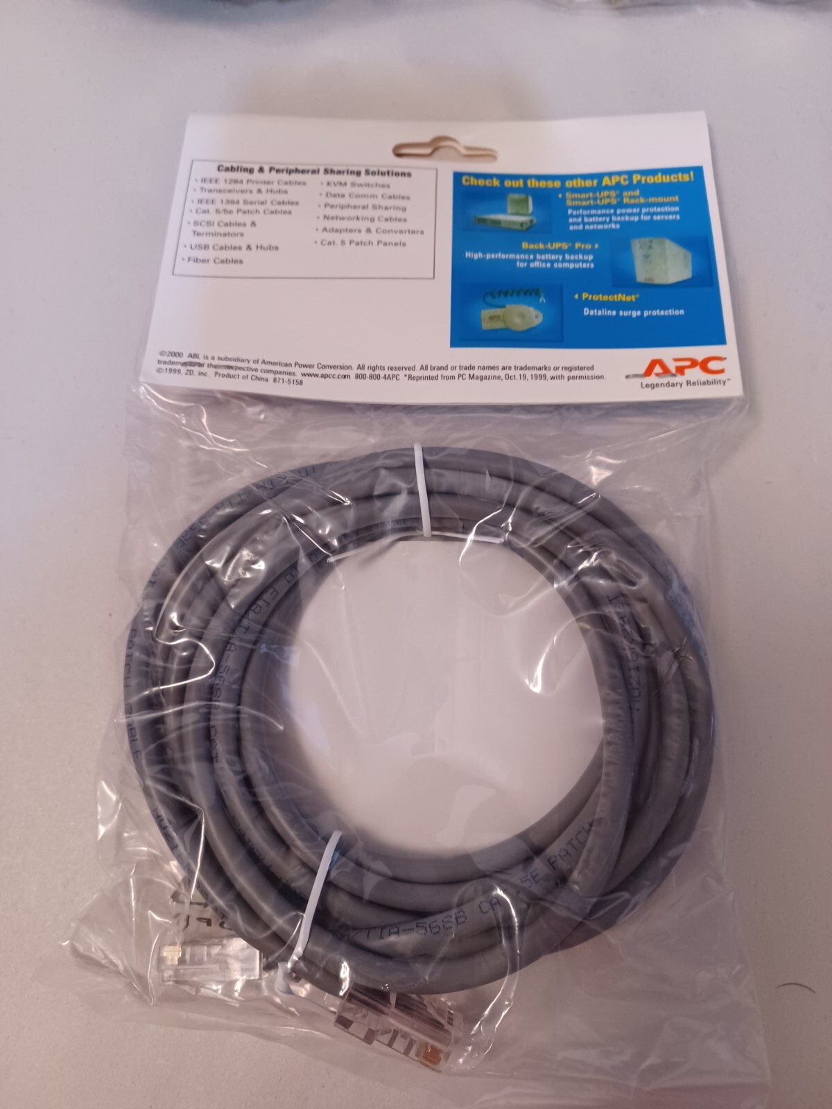 Lot of 10 APC 10FT CAT5e RJ45 Ethernet LAN Network Patch Cable UTP 24AWG Gray