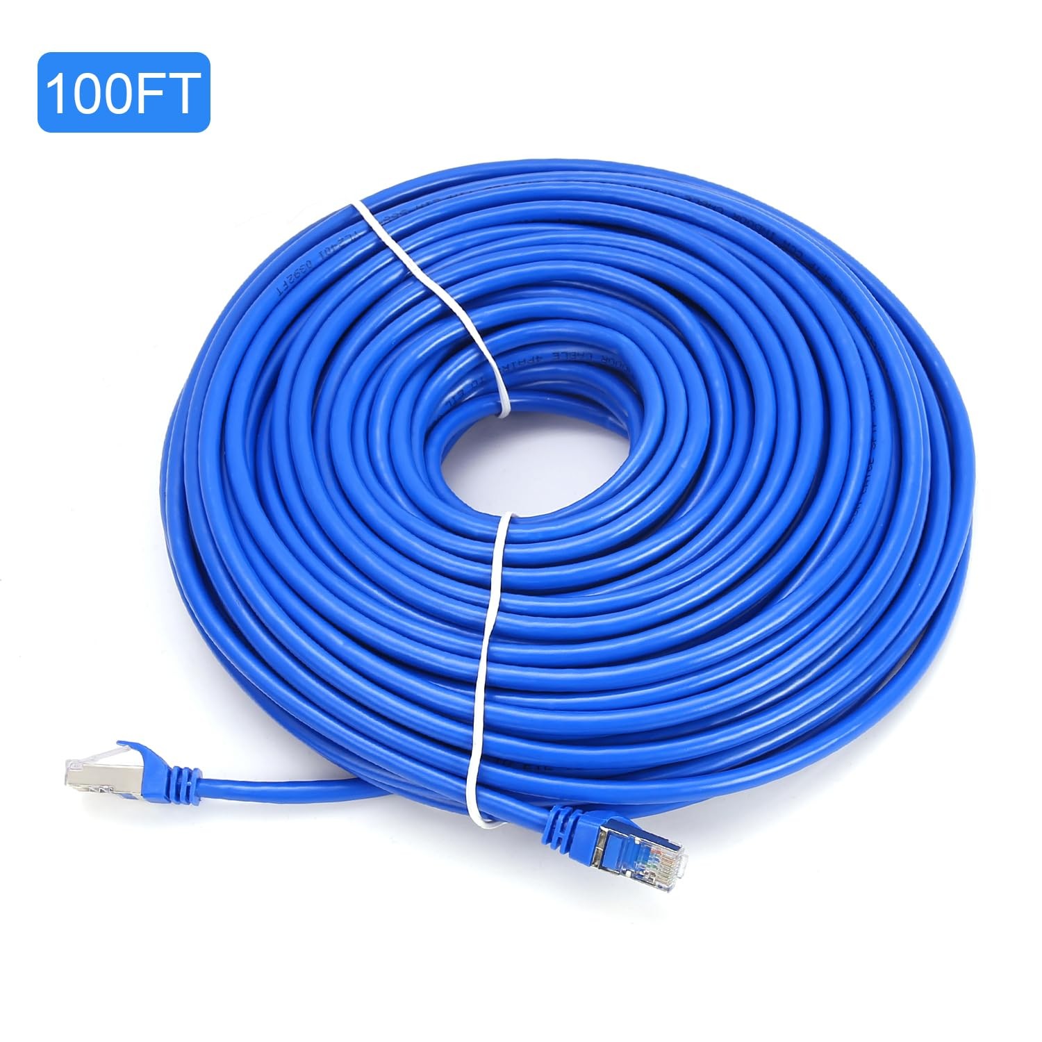 CAT 6 Shielded Ethernet Cable 100FT SFTP 10Gbps Snagless Blue for Router PC