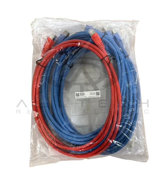 Cat6 26AWG 8ft Shielded (S/FTP) PVC CM Ethernet Patch Cable 4-BLUE 1-RED NEW!