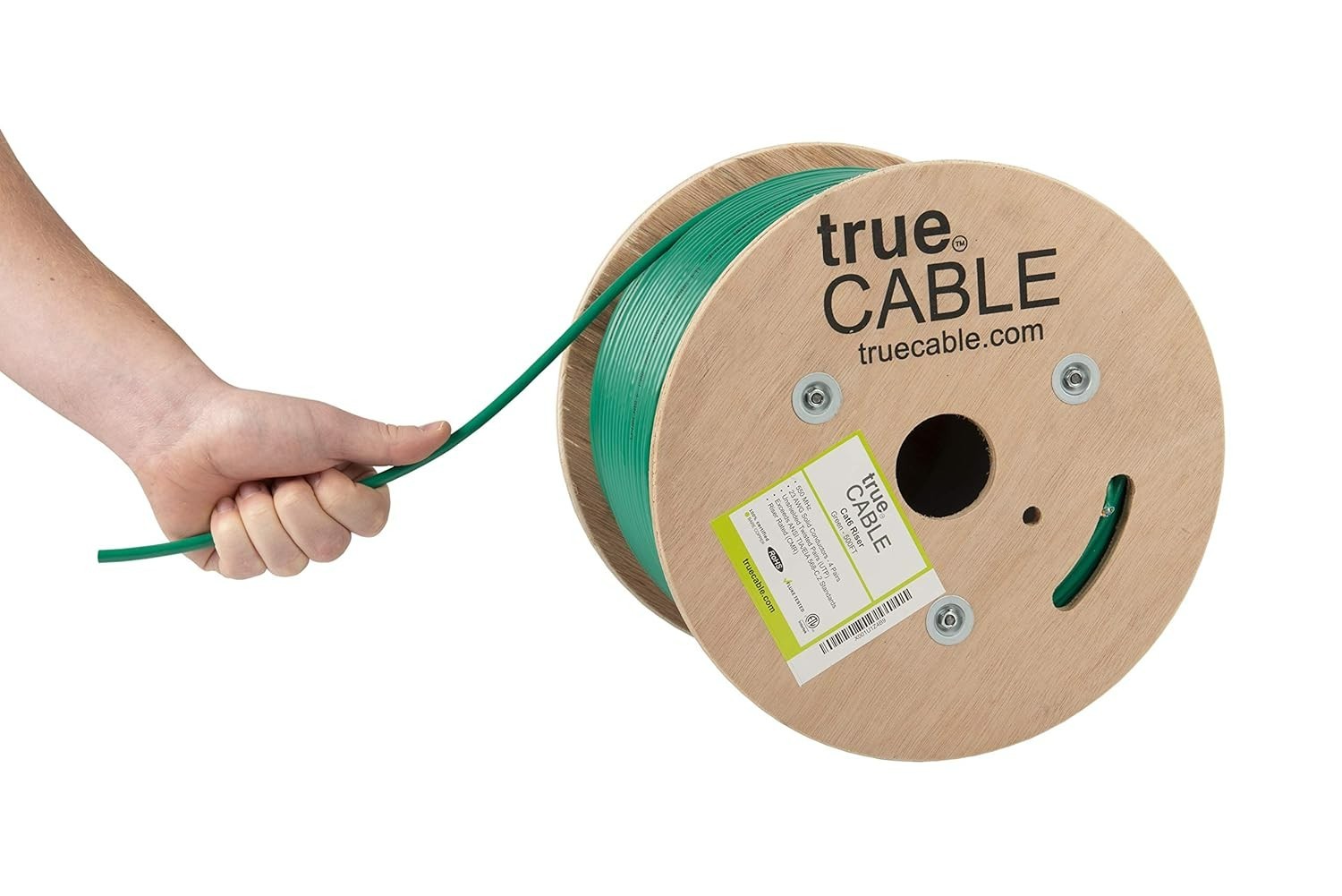 True Cable Cat6 Riser CMR Ethernet Cable 500 Ft Green Bulk Network Wire NEW