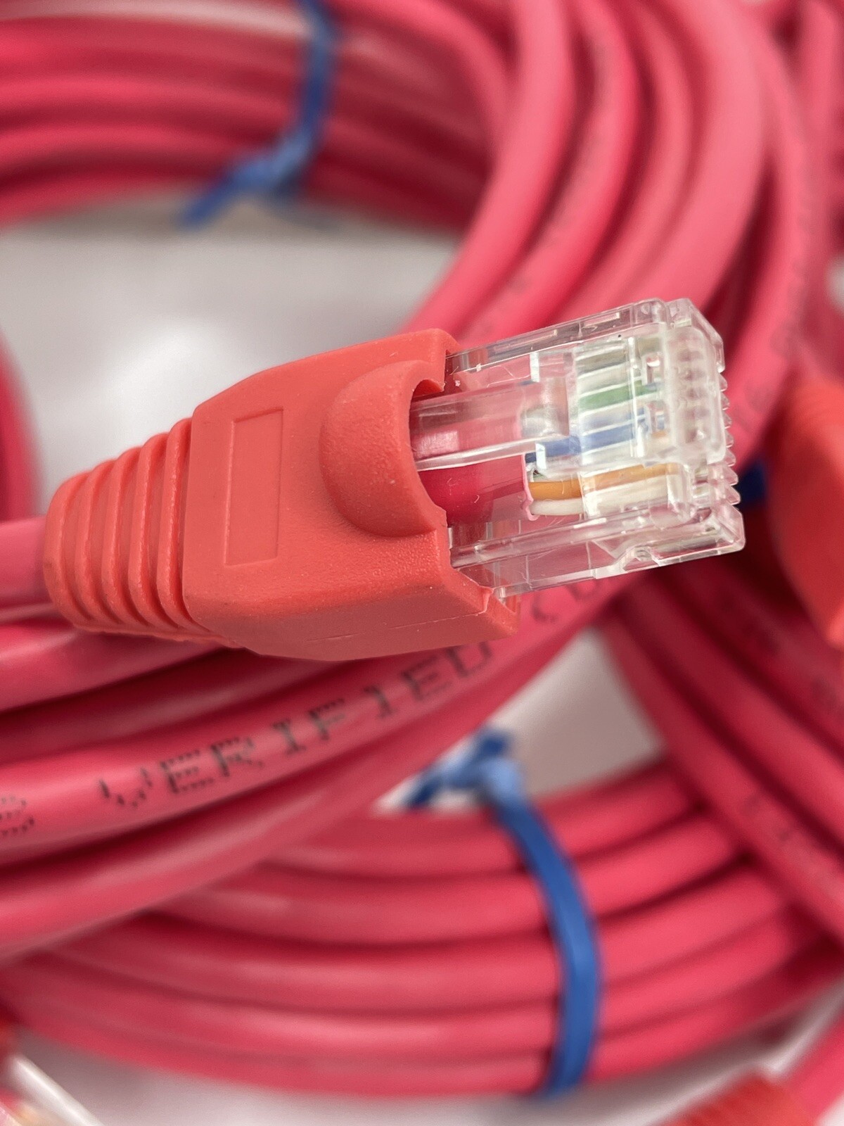 LOT OF 6 – 25FT CAT6E Patch Cord Cable 600mhz Ethernet Internet Network LAN RED