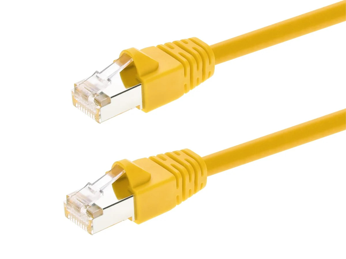 Cat6A Ethernet Patch Cable Network Internet Cord RJ45 STP 26AWG 1ft Yellow