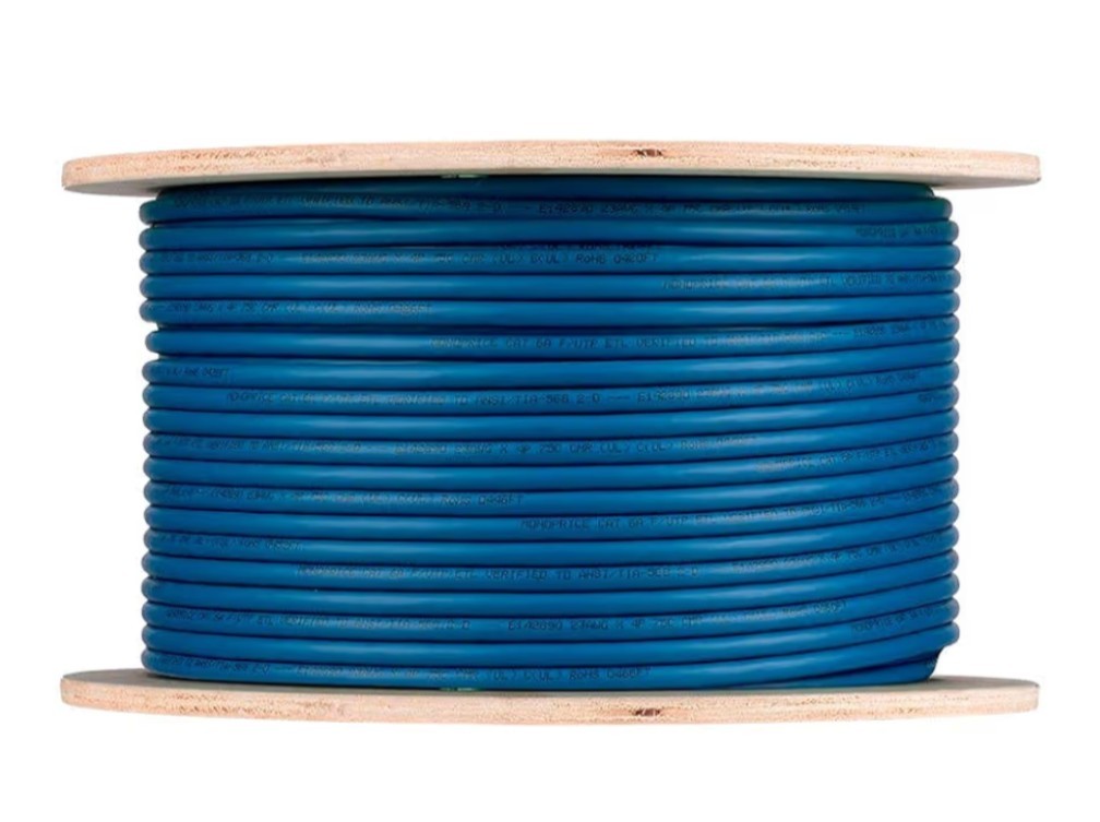 Monoprice Cat8 Cable 250ft Bulk Blue 22AWG 40G For Ethernet Switch Modem Router