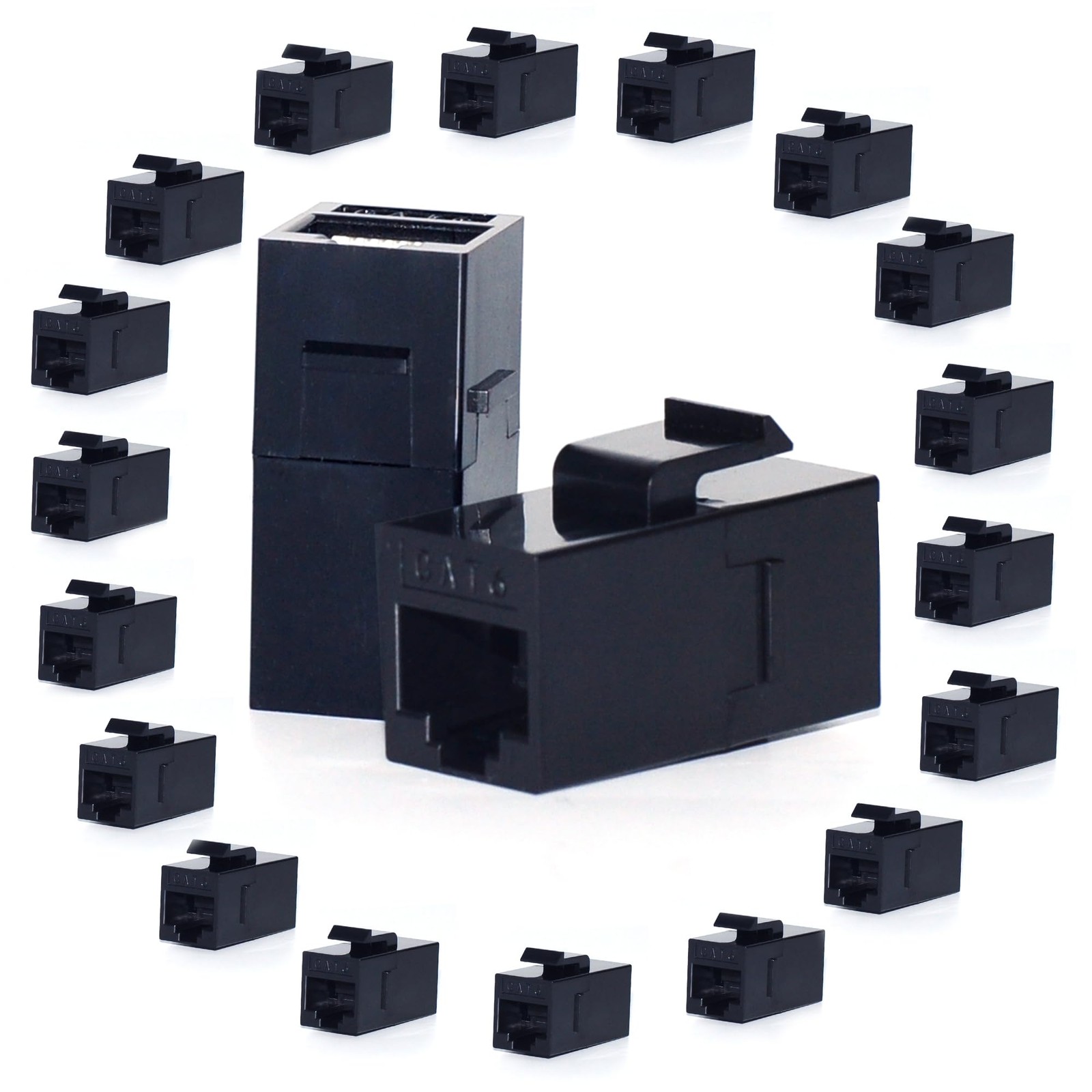 20 Pack RJ45 Coupler Ethernet Keystone Jack LAN Network Extension Connector