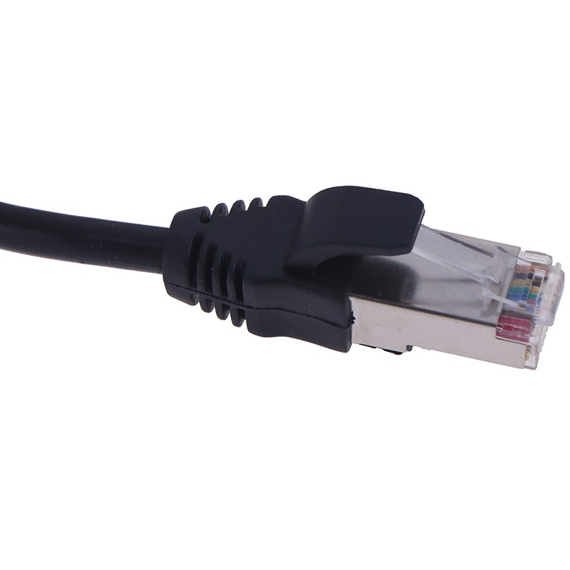 1Pc RJ45 Male to Female Screw Panel Mount Ethernet LAN Network Extension Cab.t2