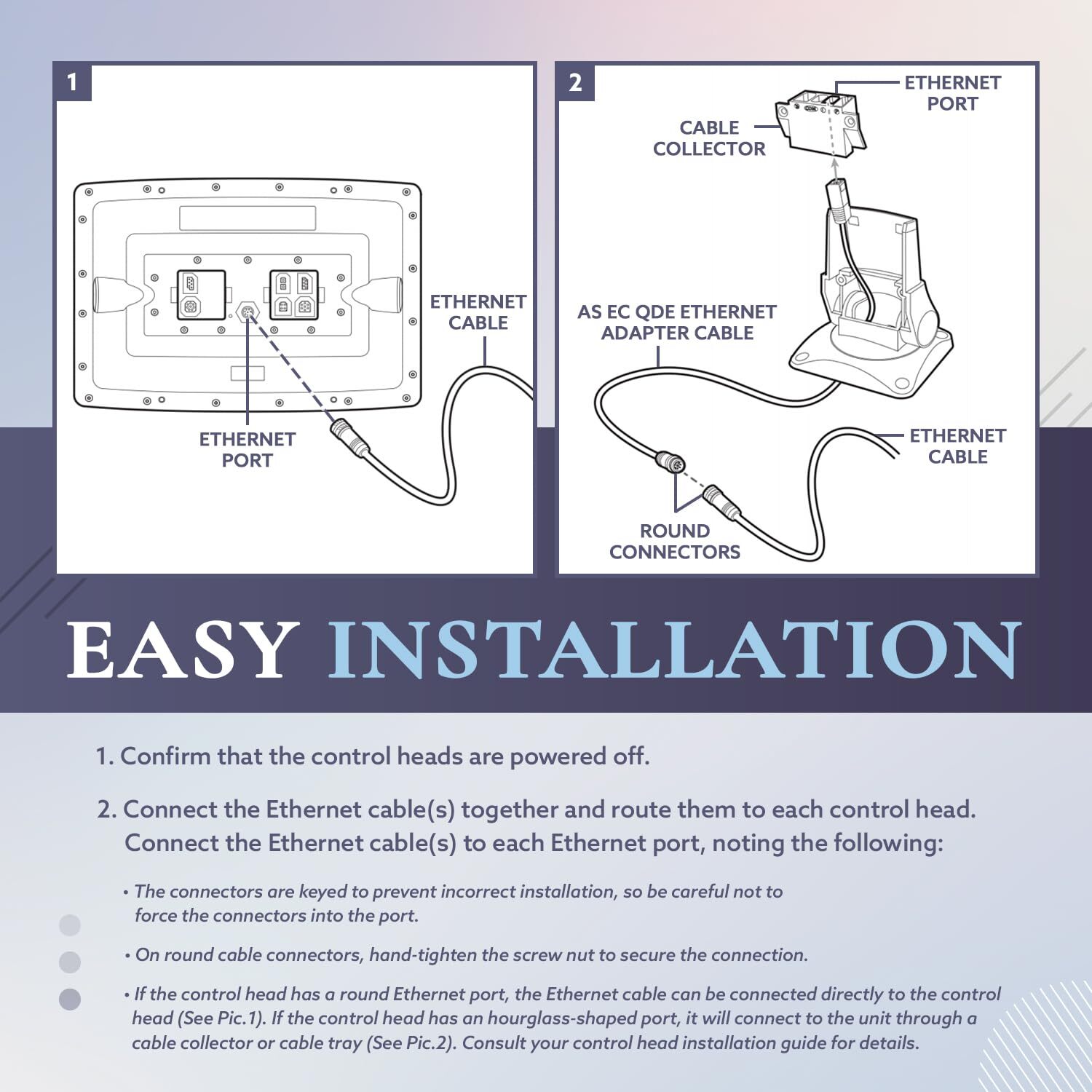 720073-5 15FT Boat Ethernet Cable AS EC 15E Ethernet Cord Replace for Humminbird