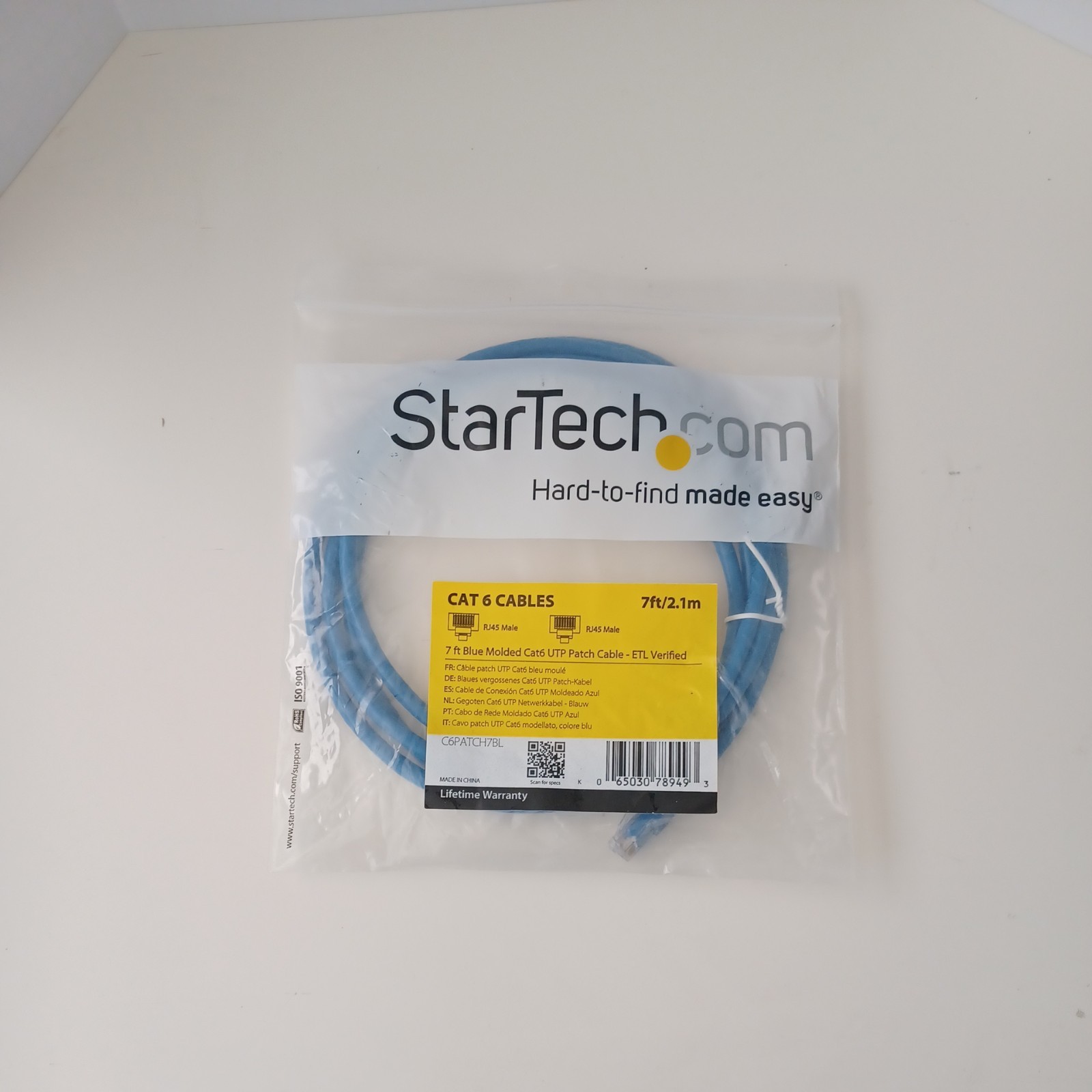 NEW! StarTech.com 7 ft. Cat 6 Blue Molded UTP Patch Cable