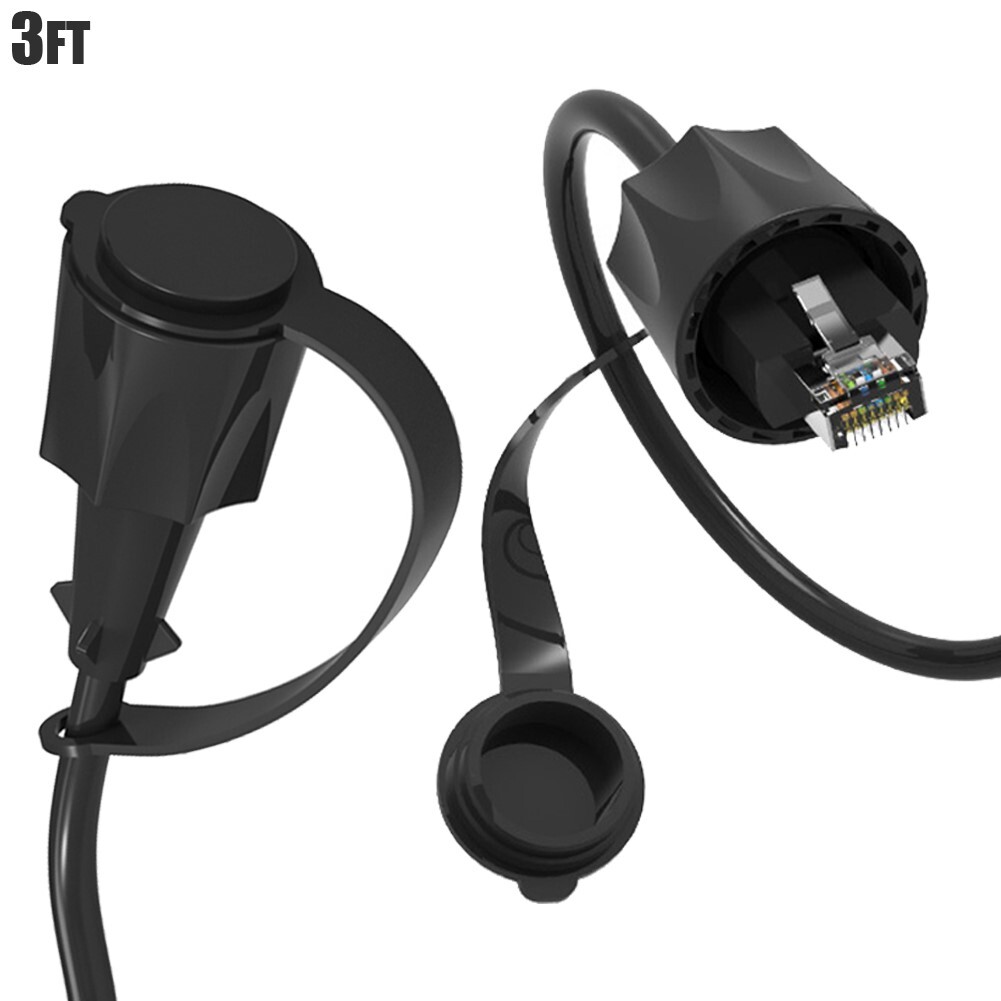 CAT6 RJ45 Outdoor Industrial Ethernet Shielded SFTP Patch Cable Dust Cap LOT