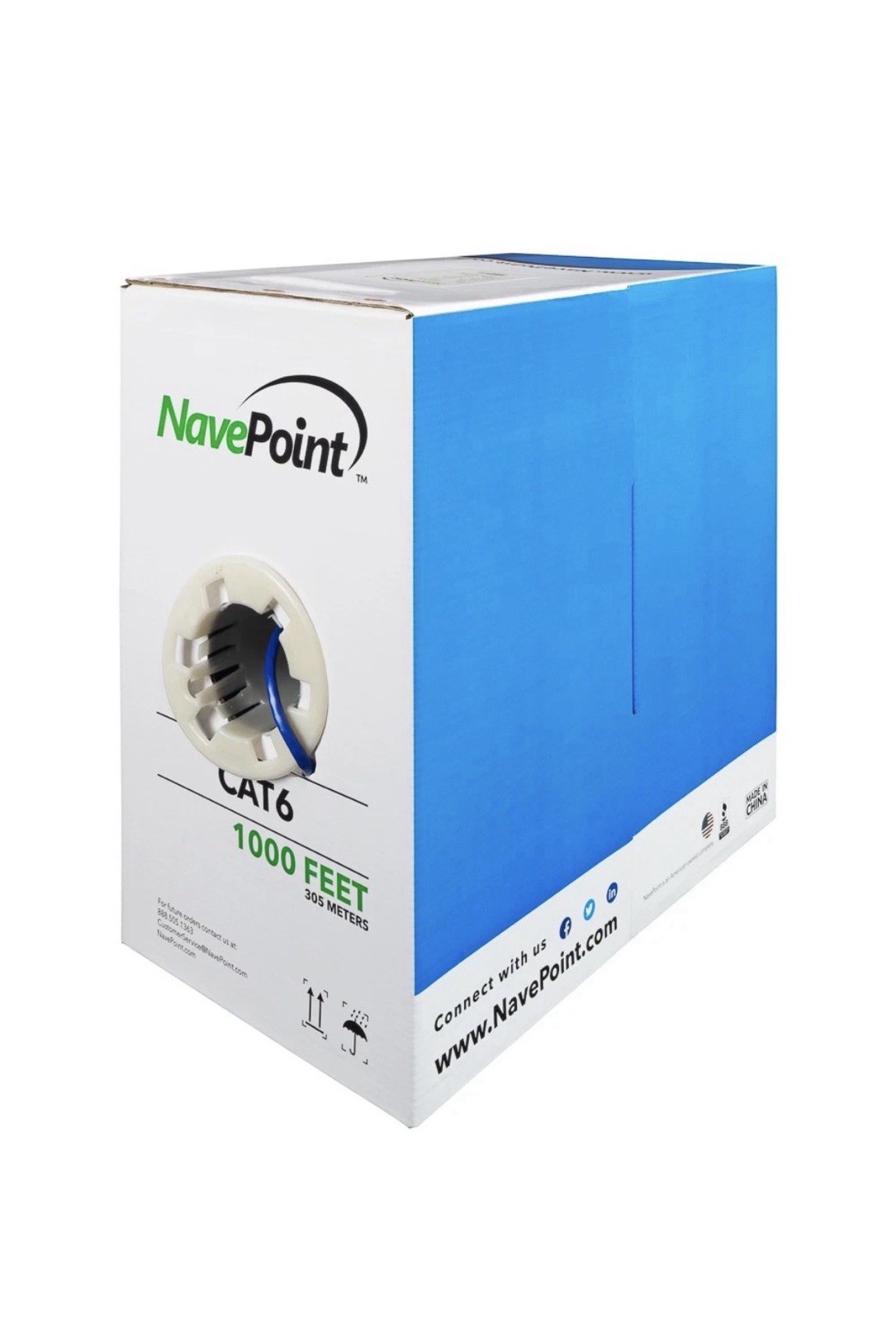 CAT6 1000FT Blue 1-pack
