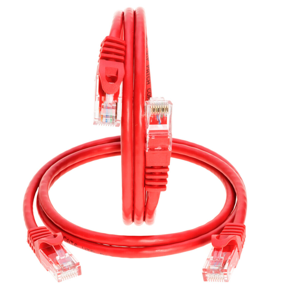 Cat6 Red Patch Cord Network Cable Ethernet LAN RJ45 UTP 3FT – 20FT Multi LOT