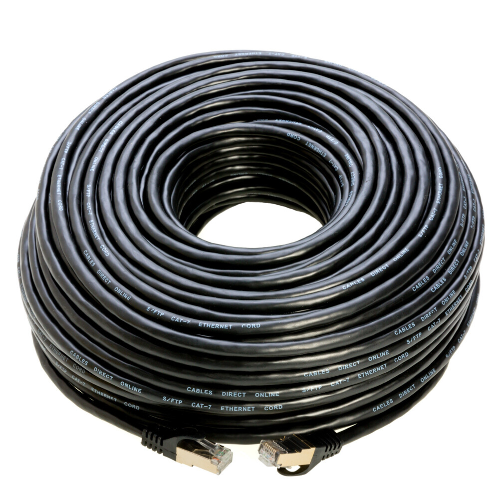 Cat7 S/FTP Ethernet Patch Cord Copper LAN Network Wire 50FT-200FT Multi LOT