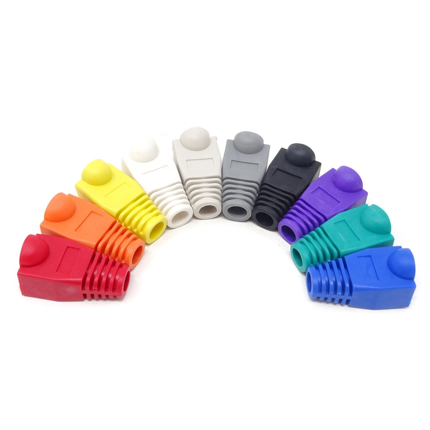 100 Pack Cat5E Cat6 RJ45 Ethernet Network Cable Strain Relief Boots Plug Cover