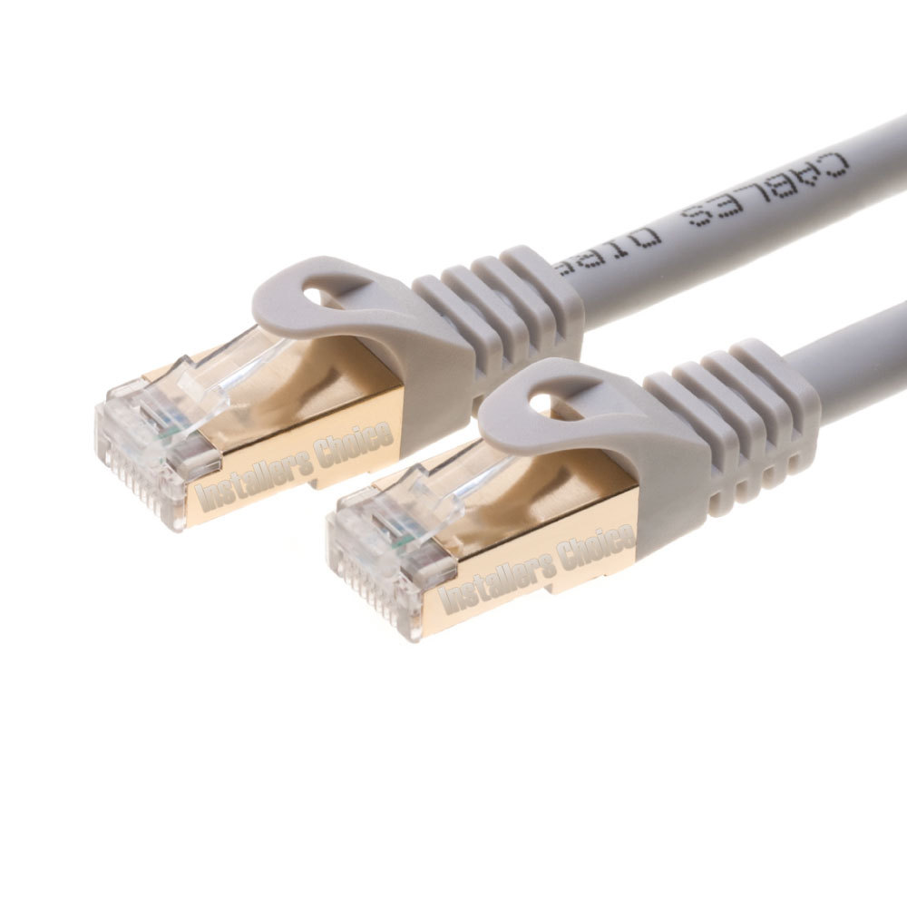 100ft Cat7 Ethernet Network Cable SFTP Shielded High Speed LAN Modem Router Grey