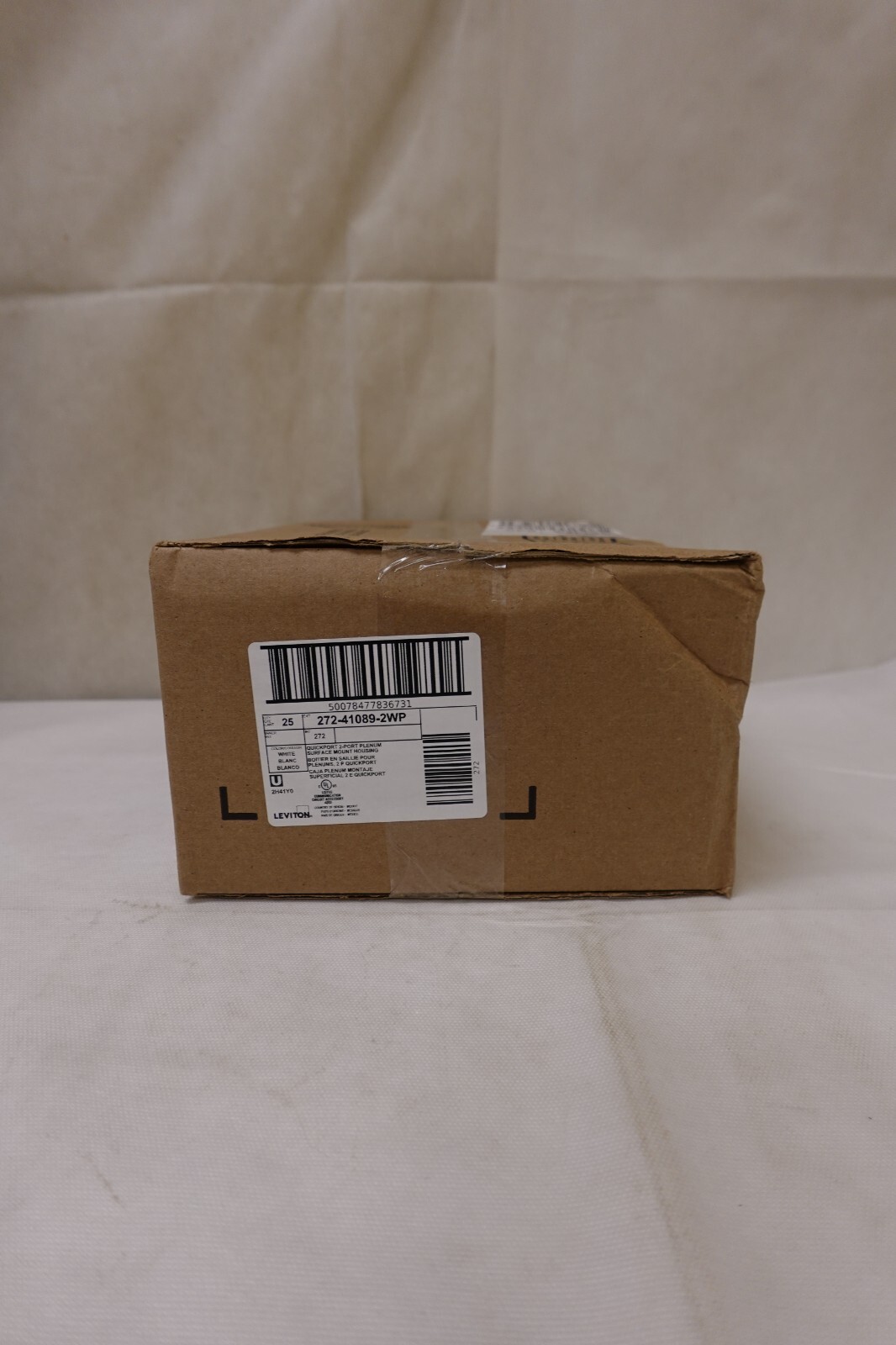 41089-2WP Leviton Surface-Mount QuickPort Box, 2-Port, White – 25 PACK