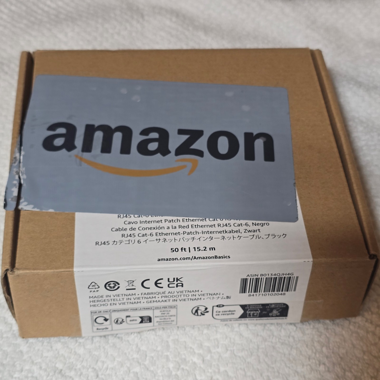 50ft Cat6 Ethernet Cable RJ45 1Gbps High Speed Internet LAN Patch Cord Black New