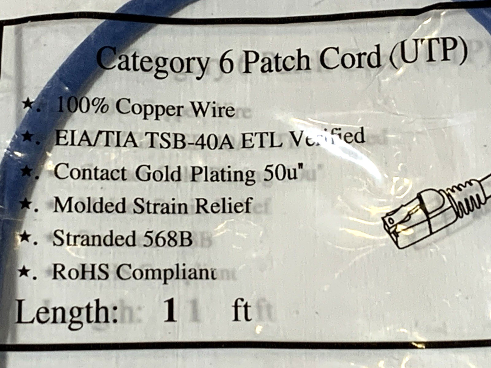 CAT6 ETHERNET PATCH CABLE 100% COPPER CATEGORY 4 CORD for LAPTOP PC MODEM ROUTER