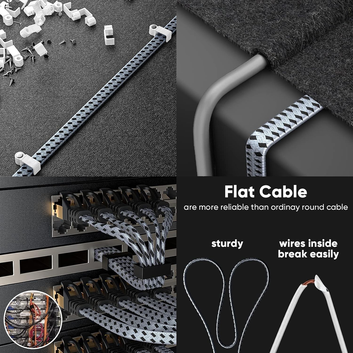Cat 8 Ethernet Cable 150 FT, 40Gbps 2000Mhz High Speed Cat8 Network LAN Patch…