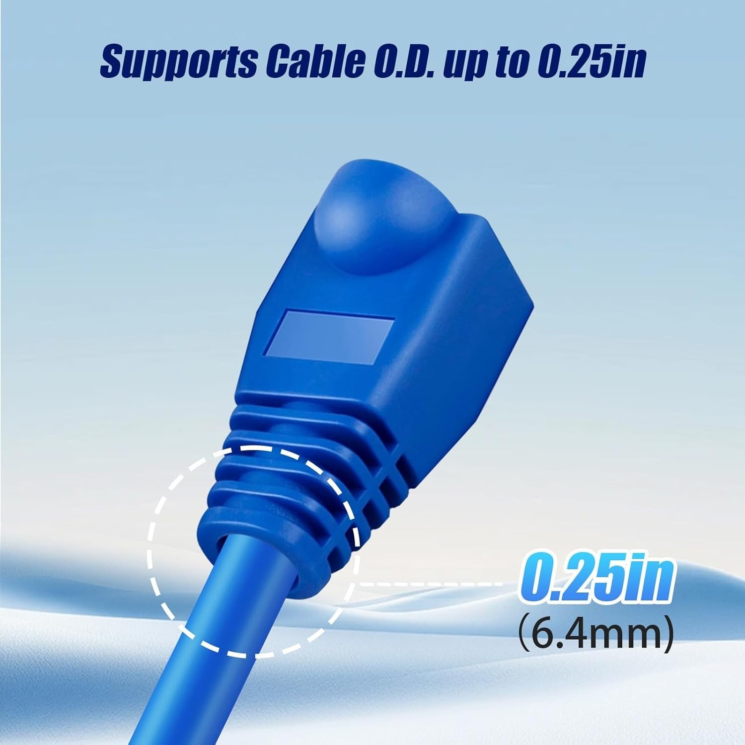 Strain Relief RJ45 Connector Boots, 100PCS Blue – Compatible with Cat5/Cat6