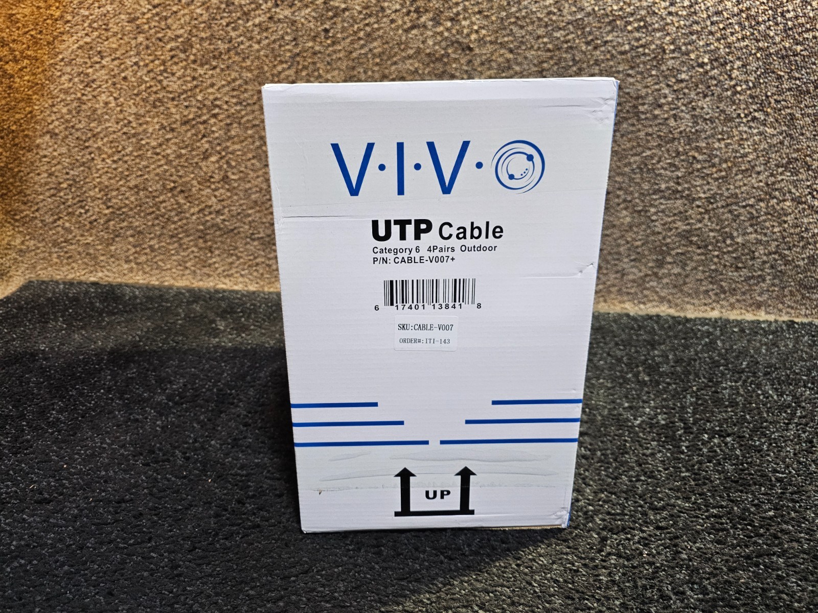 VIVO CABLE-V007 Waterproof 1,000ft Bulk Cat6 Wire, CCA Ethernet Cable, 23 AWG