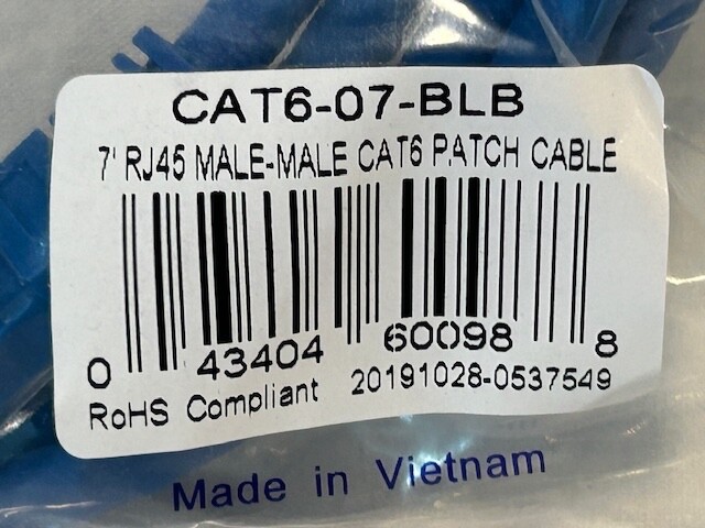 7 Ft. CAT6e/CAT6 Ethernet LAN Network RJ45 Patch Cable Blue – FAST SHIPPING