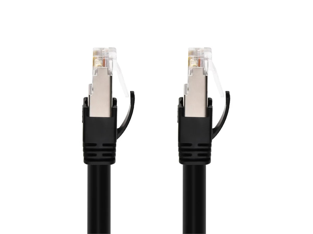 Monoprice Cat6A PoE Patch Cable 3 Feet Black 100W UTP 22AWG 500MHz Shielded RJ45
