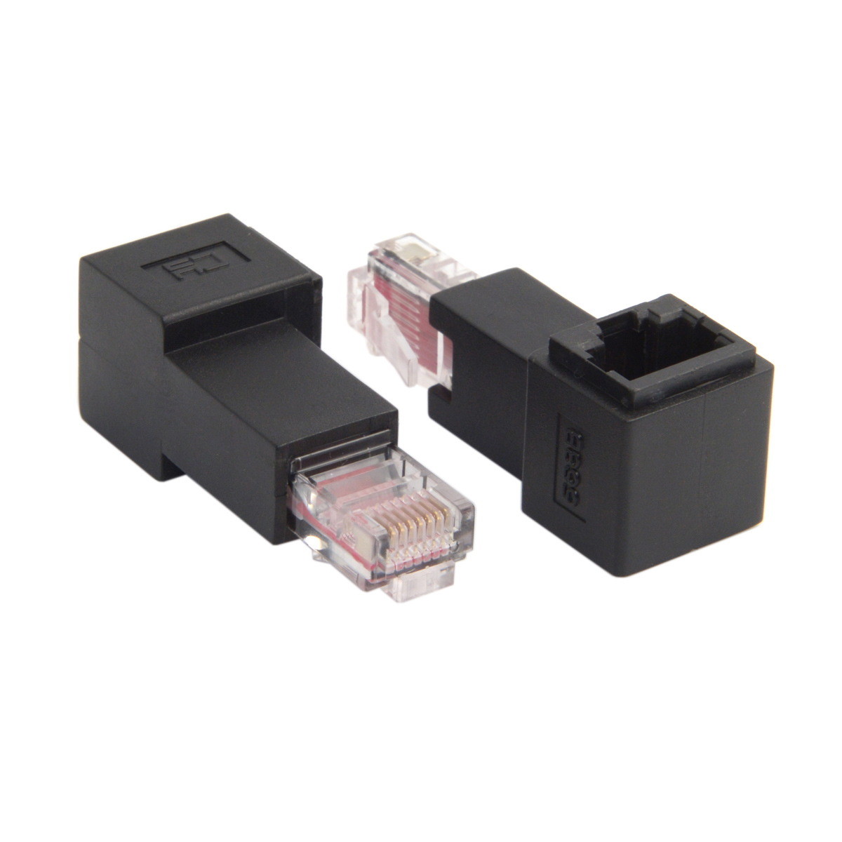 Multi angled RJ45 Cat 5e Male to Female Network Lan Ethernet Extension Adapter
