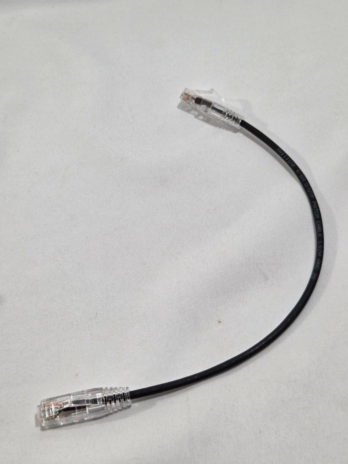 25-Pack 1ft Cat6/Cat6a Patch Cables Slim, 10Gbit/s, Black | Ethernet 28AWG PoE