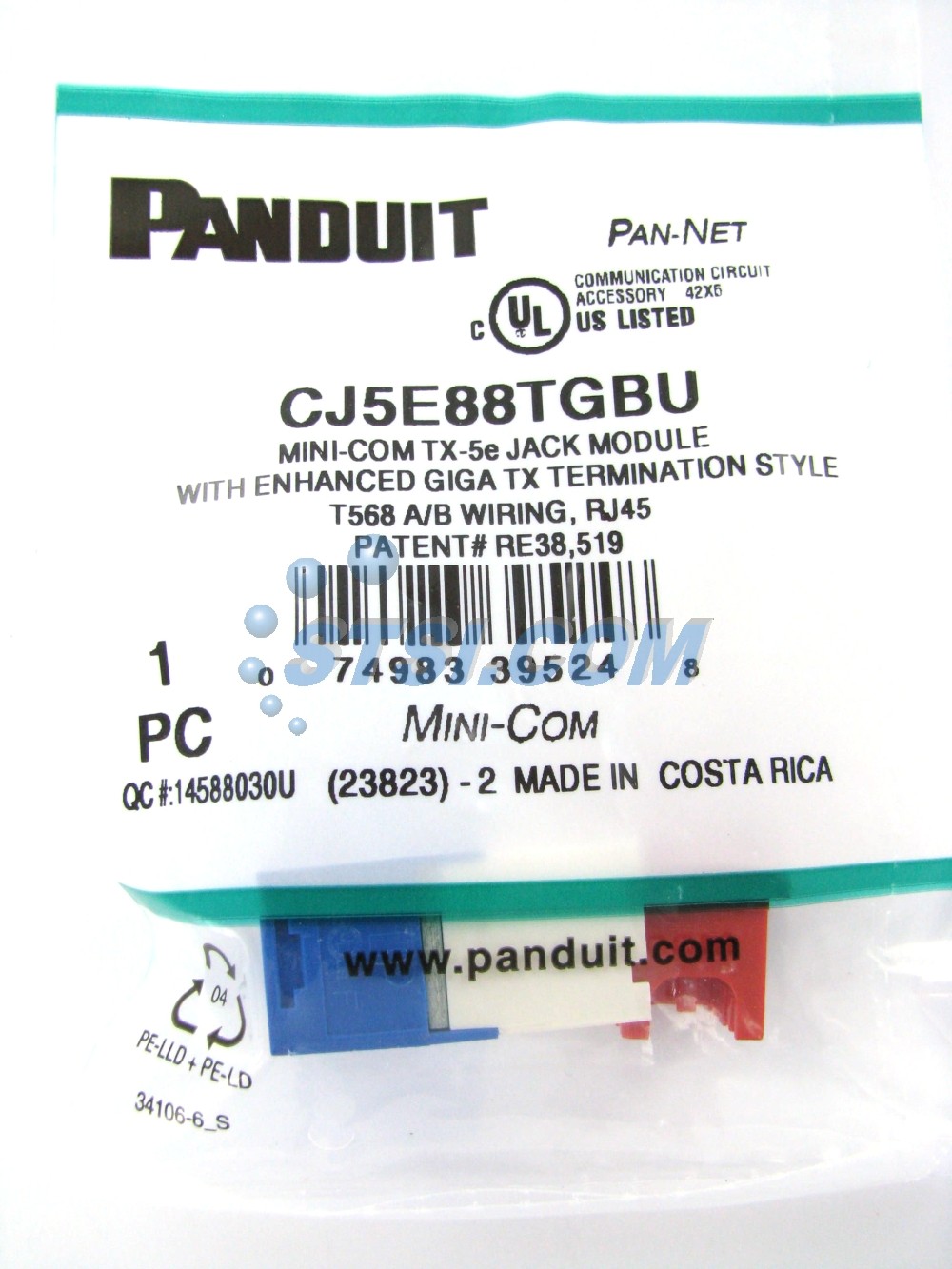 Panduit CJ5E88TGBU Cat5e Mini-Com Jack Blue ~STSI
