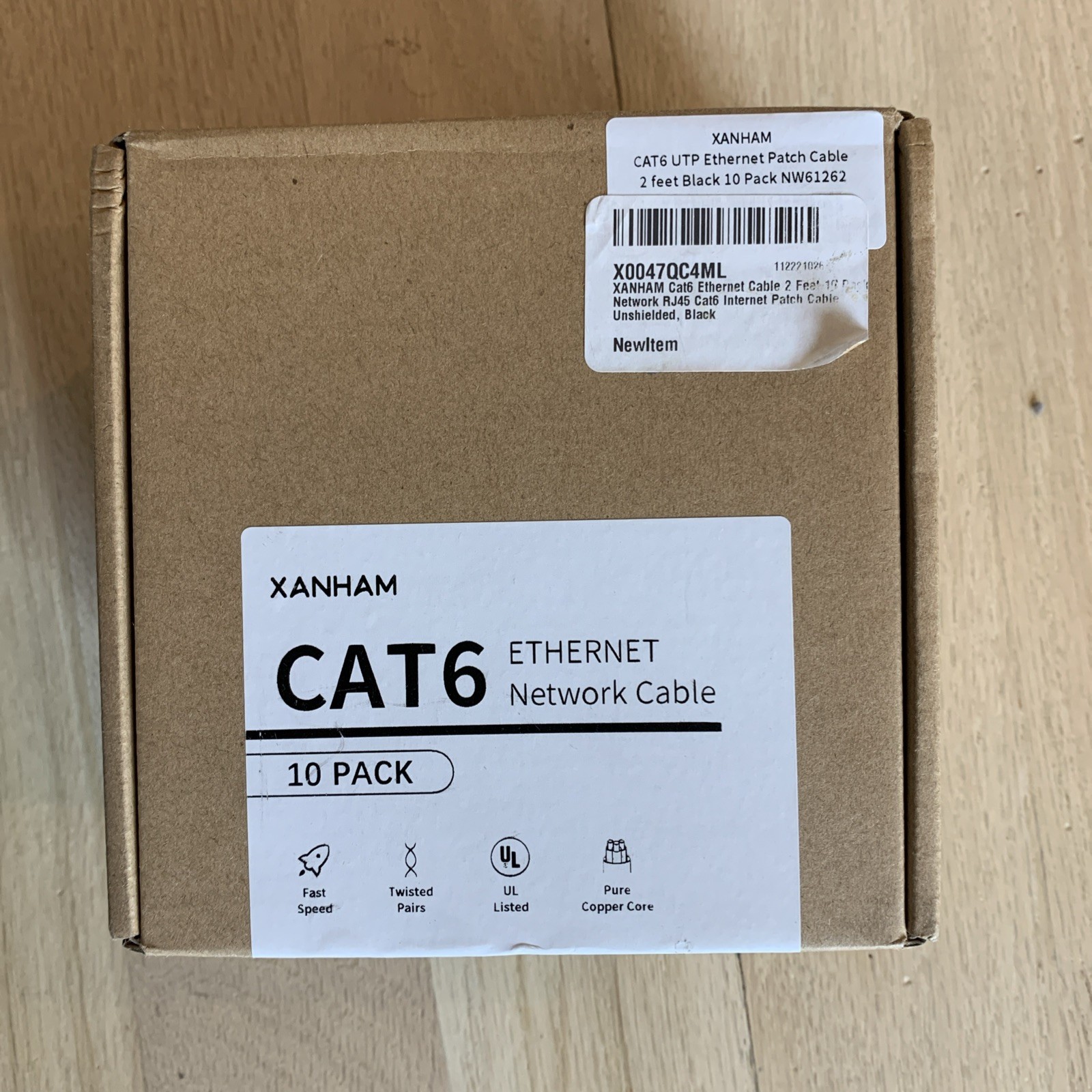 Cat6 Ethernet Cable 3 Feet 10 Pack Network RJ45 Internet Patch Cord Black