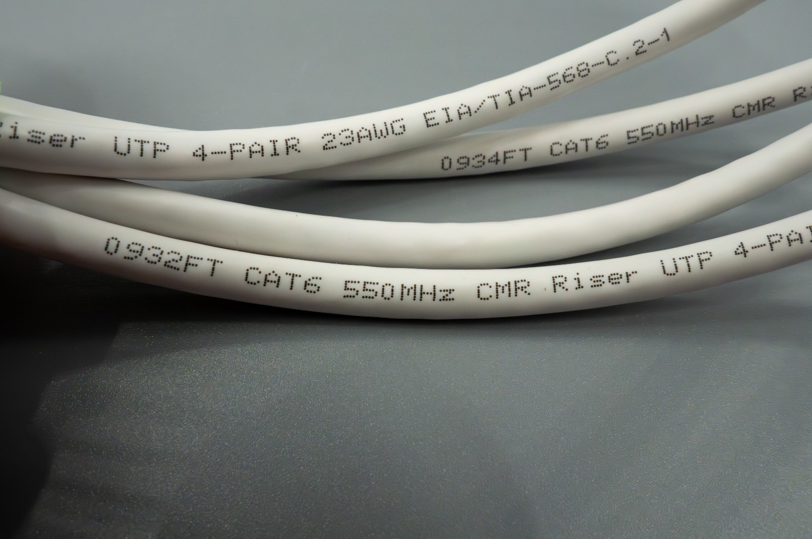 Custom Cat6 Ethernet Cable Solid Copper CMR 23AWG White RJ45 Ends Cut to Length