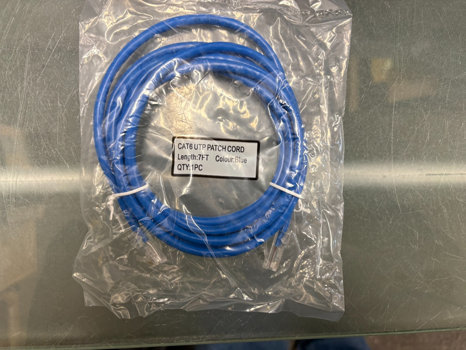 Jumper CAT 6 UTP Cable CAT6 UTP Blue 7 FT Non Booted