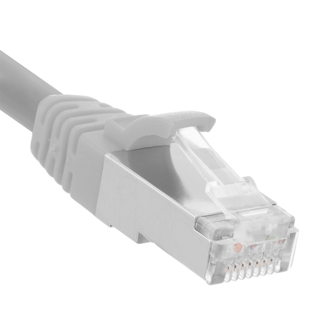 Ethernet Patch Cable CAT6A, S/FTP, 26AWG, 0.5 Ft, 5 pack, Gray