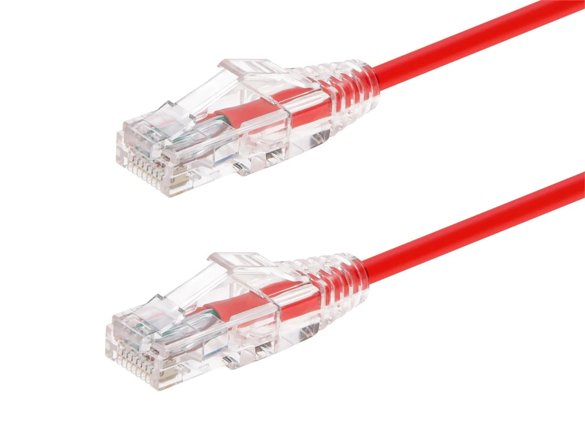Monoprice Cat6 Ethernet Patch Cable – 3 feet – Red | Snagless RJ45 Stranded