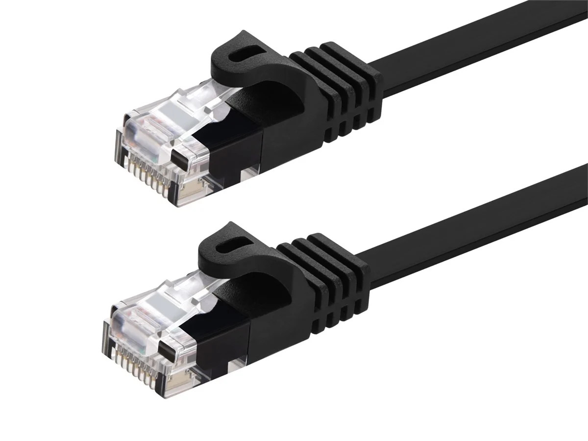 Monoprice Flat Cat6 Ethernet Patch Cable – 10 Feet – Black, 550MHz, UTP, 30AWG