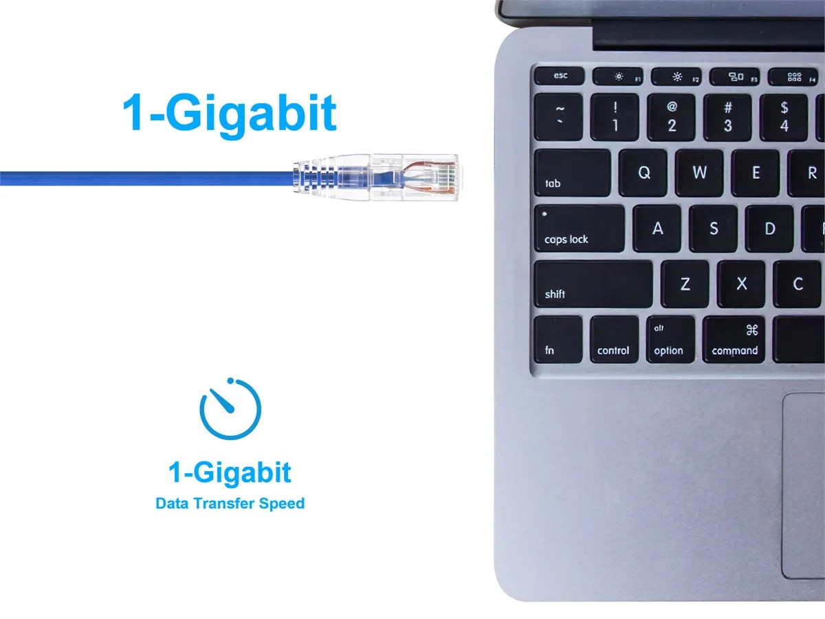 Monoprice Cat6 Ethernet Patch Cable – 0.5 feet – Blue | Snagless RJ45 Stranded