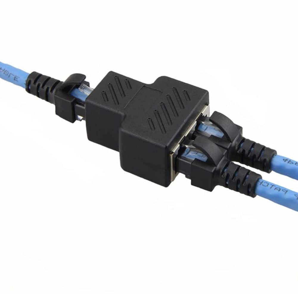 RJ45 Network Splitter Adapter, RJ45 1 to 2 Port Dual Female Socket Ethernet C…